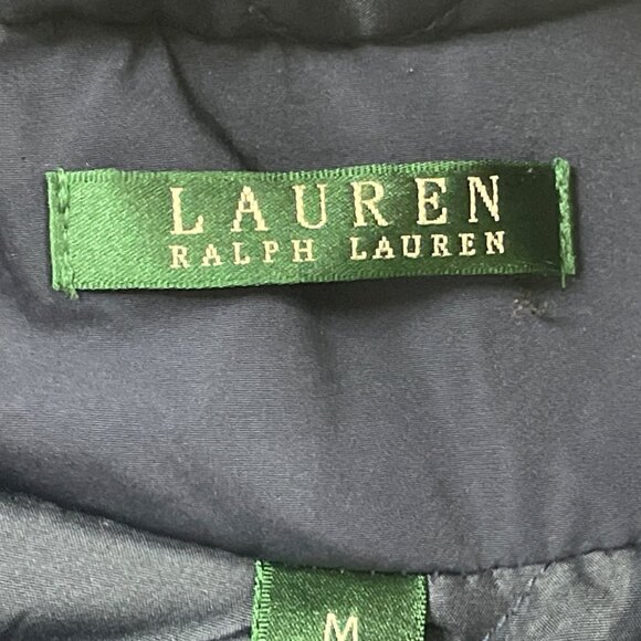 Ralph Lauren Long Navy Blue Hooded Jacket For Women’s With Snap Buttons Sz M - Picture 8 of 10